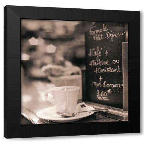 Cafe Champs-Elysees Black Modern Wood Framed Art Print with Double Matting by Blaustein, Alan