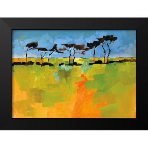 Suffolk Scots Black Modern Wood Framed Art Print by Bailey, Paul