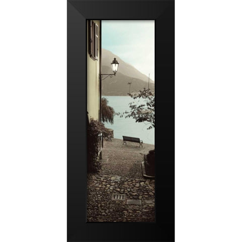 Panchina di Lago Black Modern Wood Framed Art Print by Blaustein, Alan