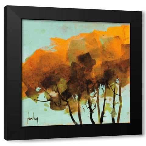 Seven Trees Black Modern Wood Framed Art Print by Bailey, Paul