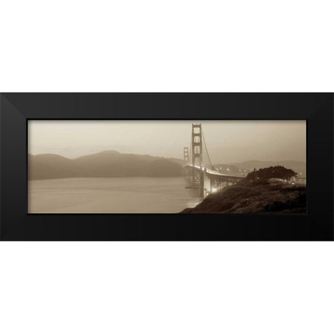 Bridge Illuminated Black Modern Wood Framed Art Print by Blaustein, Alan