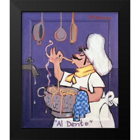 Al Dente Black Modern Wood Framed Art Print by Bentley, Robert Dewar