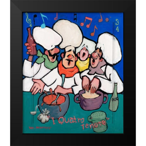 I Quatro Tenore Black Modern Wood Framed Art Print by Bentley, Robert Dewar