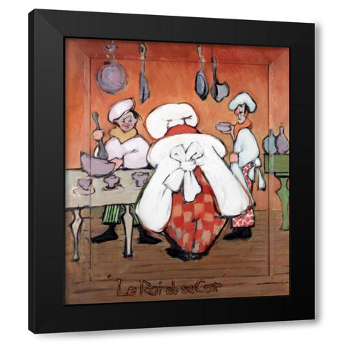 Le Roi et sa Court Black Modern Wood Framed Art Print with Double Matting by Bentley, Robert Dewar