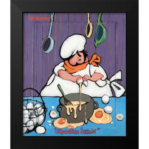 Separation Anxiety Black Modern Wood Framed Art Print by Bentley, Robert Dewar