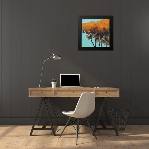 Five Trees Black Modern Wood Framed Art Print by Bailey, Paul