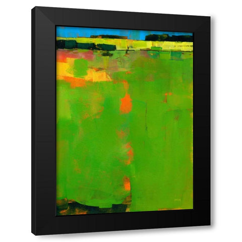Green Field Black Modern Wood Framed Art Print with Double Matting by Bailey, Paul