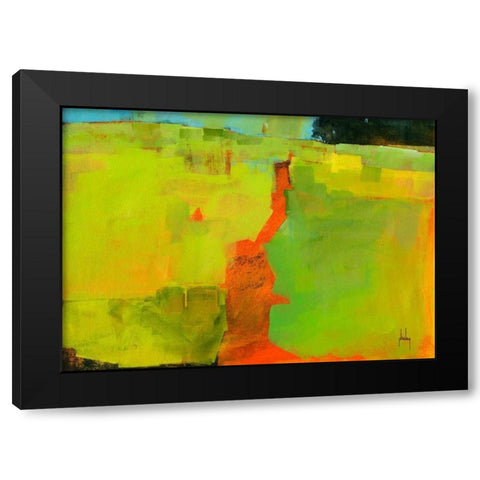 Orange Path Black Modern Wood Framed Art Print with Double Matting by Bailey, Paul
