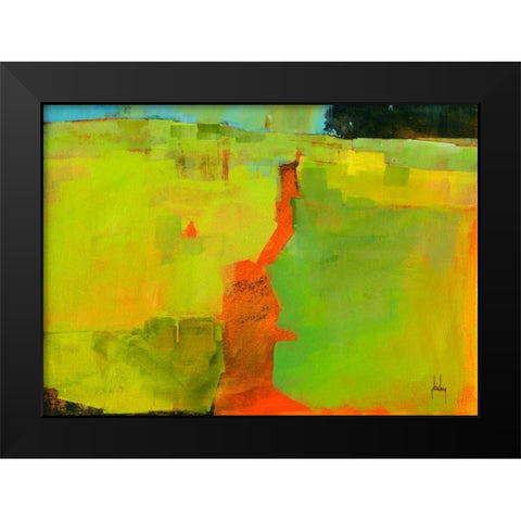 Orange Path Black Modern Wood Framed Art Print by Bailey, Paul