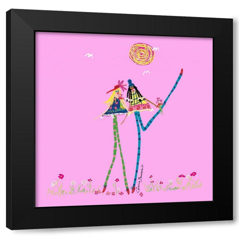 Best Friends Black Modern Wood Framed Art Print with Double Matting by Benchetrit, Caroline