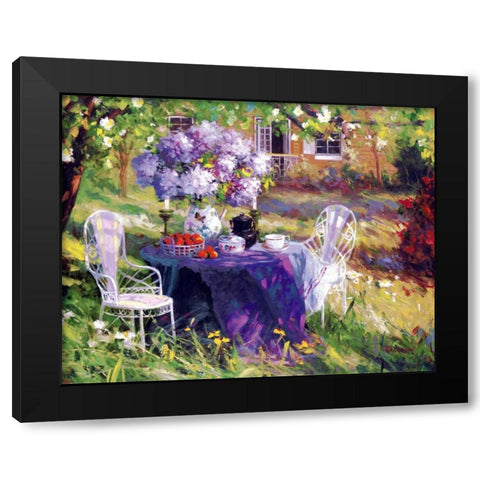 Lilac Tea Party Black Modern Wood Framed Art Print by Benjamin