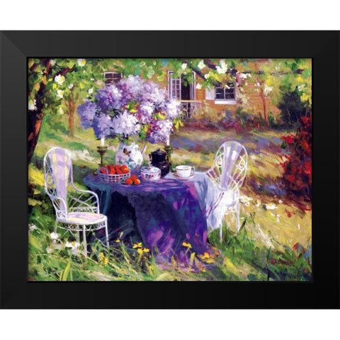 Lilac Tea Party Black Modern Wood Framed Art Print by Benjamin