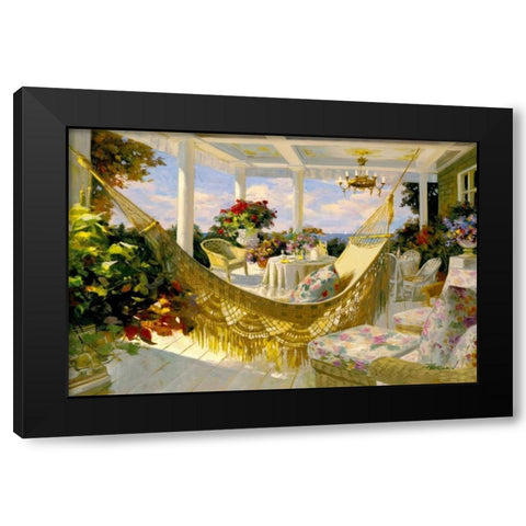 Porches and Patios Black Modern Wood Framed Art Print with Double Matting by Benjamin