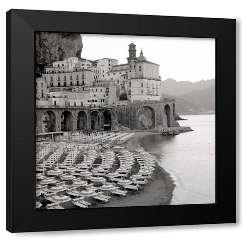 Ombrellone da Spiaggia Black Modern Wood Framed Art Print by Blaustein, Alan