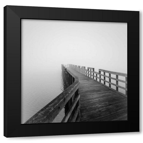 Concord Pier Black Modern Wood Framed Art Print with Double Matting by Bell, Nicholas