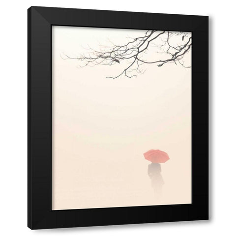 In Autumn Fog Black Modern Wood Framed Art Print by Bell, Nicholas