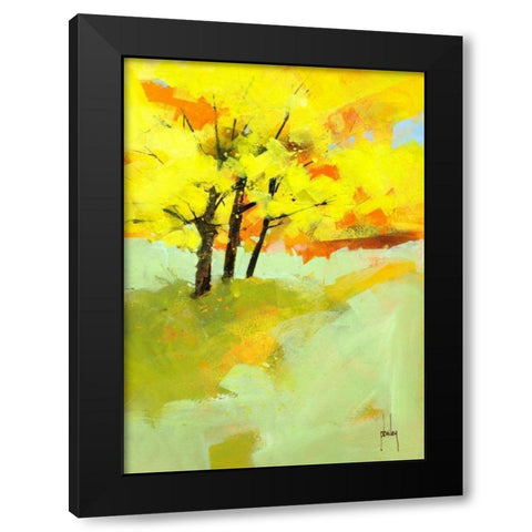 Autumn Trio Black Modern Wood Framed Art Print by Bailey, Paul