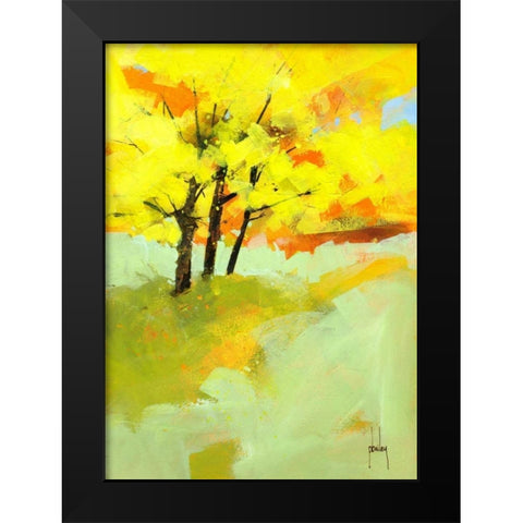 Autumn Trio Black Modern Wood Framed Art Print by Bailey, Paul