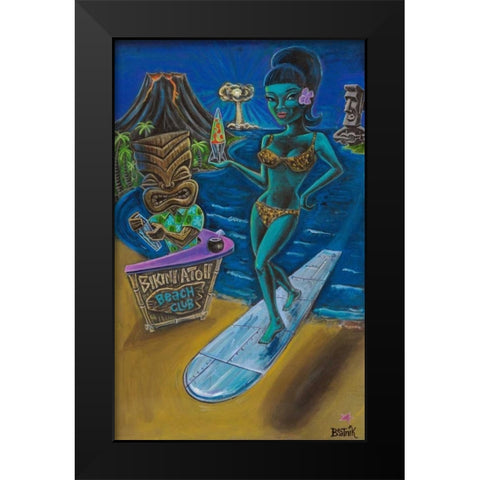 Shes the Bomb Black Modern Wood Framed Art Print by Beatnik (Graeme Mckim)