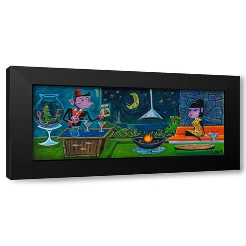 Tang Time Black Modern Wood Framed Art Print with Double Matting by Beatnik (Graeme Mckim)