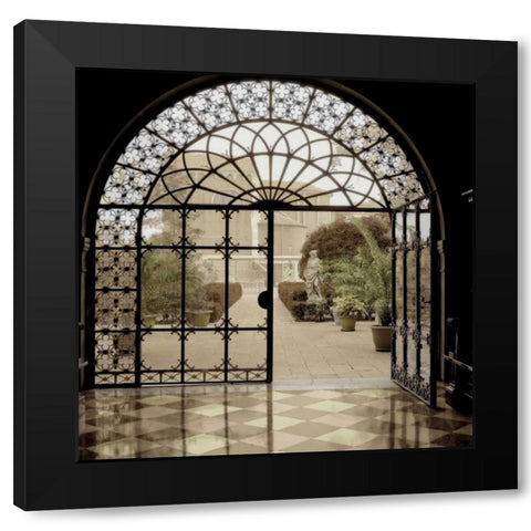 Courtyard in Venezia Black Modern Wood Framed Art Print by Blaustein, Alan