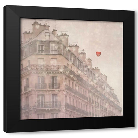 Heart Paris Black Modern Wood Framed Art Print by Bevan, Keri