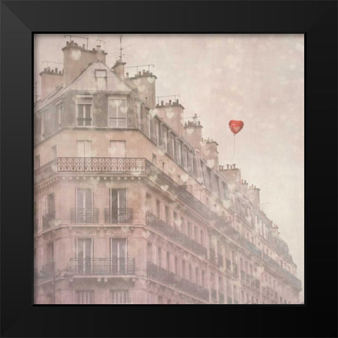 Heart Paris Black Modern Wood Framed Art Print by Bevan, Keri