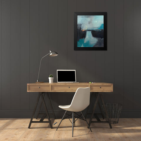 Lake Anywhere Black Modern Wood Framed Art Print by Brix, Sidsel