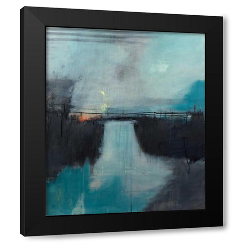 Lake Anywhere Black Modern Wood Framed Art Print by Brix, Sidsel