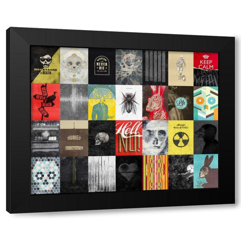 Death Skulls Black Modern Wood Framed Art Print with Double Matting by Beer, Hannes