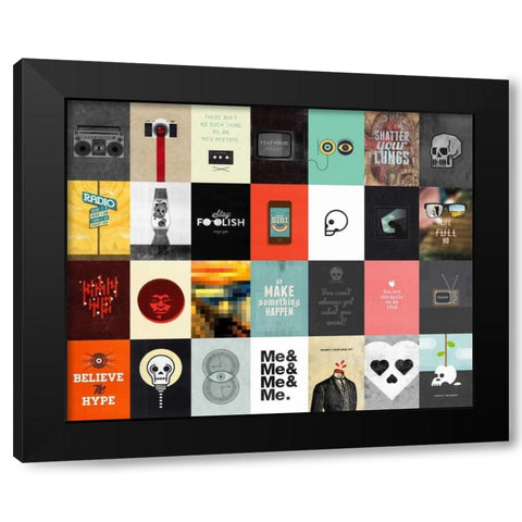 Music Technology Media Black Modern Wood Framed Art Print with Double Matting by Beer, Hannes