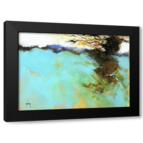 Deep Snow Black Modern Wood Framed Art Print by Bailey, Paul