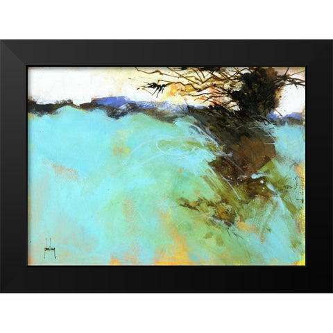 Deep Snow Black Modern Wood Framed Art Print by Bailey, Paul