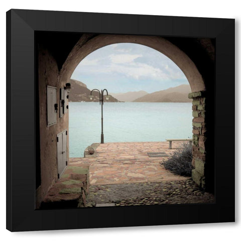 Lakeside Portal Promenade Black Modern Wood Framed Art Print by Blaustein, Alan
