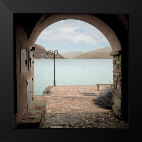 Lakeside Portal Promenade Black Modern Wood Framed Art Print by Blaustein, Alan