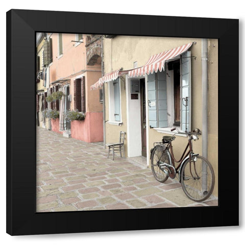Venetian Bicycle Black Modern Wood Framed Art Print by Blaustein, Alan