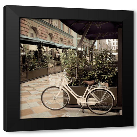 Firenze Bicycle Black Modern Wood Framed Art Print by Blaustein, Alan