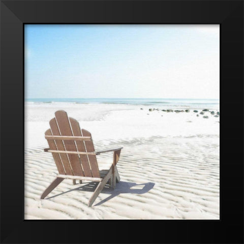 Beach Chair Black Modern Wood Framed Art Print by Bay, Noah