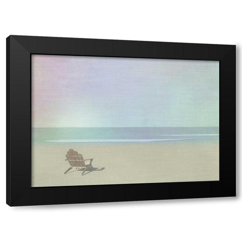 Serene Beach Black Modern Wood Framed Art Print by Bay, Noah