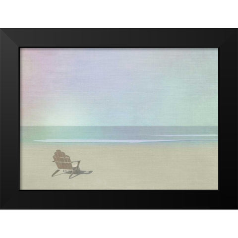 Serene Beach Black Modern Wood Framed Art Print by Bay, Noah