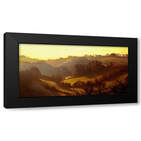 Misty Valley Black Modern Wood Framed Art Print with Double Matting by Bay, Noah