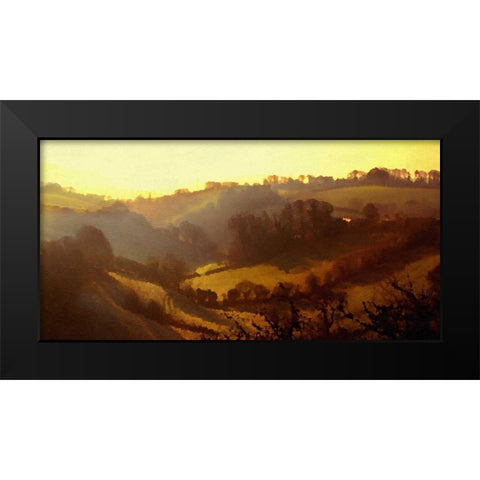 Misty Valley Black Modern Wood Framed Art Print by Bay, Noah