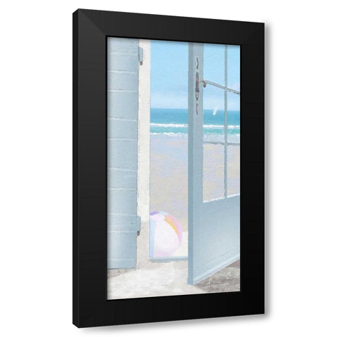 Beach Ball Black Modern Wood Framed Art Print by Bay, Noah