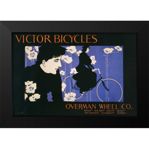 Victor Bicycles - horizontal Black Modern Wood Framed Art Print by Bradley, William Henry