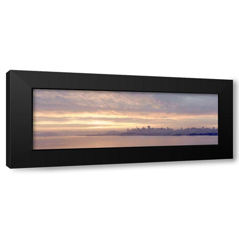 City Sunrise on the Bay Black Modern Wood Framed Art Print by Blaustein, Alan