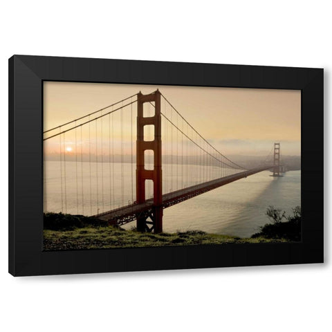 Golden Gate Sunrise #2 Black Modern Wood Framed Art Print with Double Matting by Blaustein, Alan