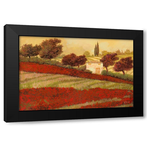 Papaveri Toscana I Black Modern Wood Framed Art Print by Borelli, Guido