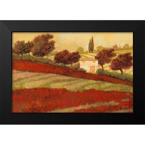 Papaveri Toscana I Black Modern Wood Framed Art Print by Borelli, Guido