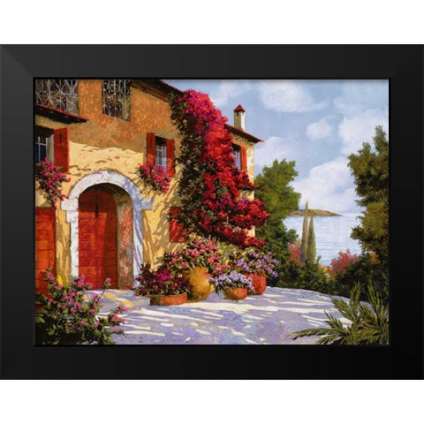 Bouganville Black Modern Wood Framed Art Print by Borelli, Guido
