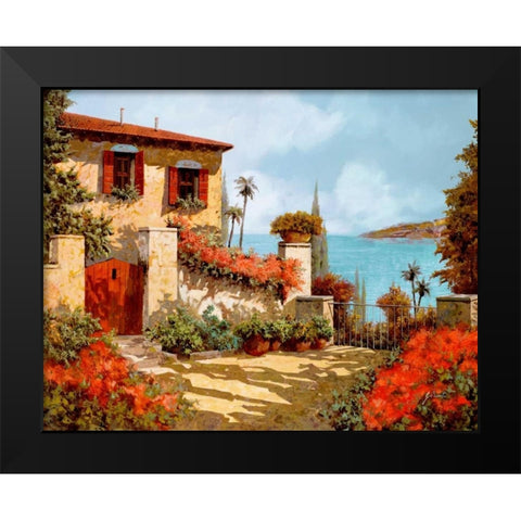 Il Giardino Rosso Black Modern Wood Framed Art Print by Borelli, Guido